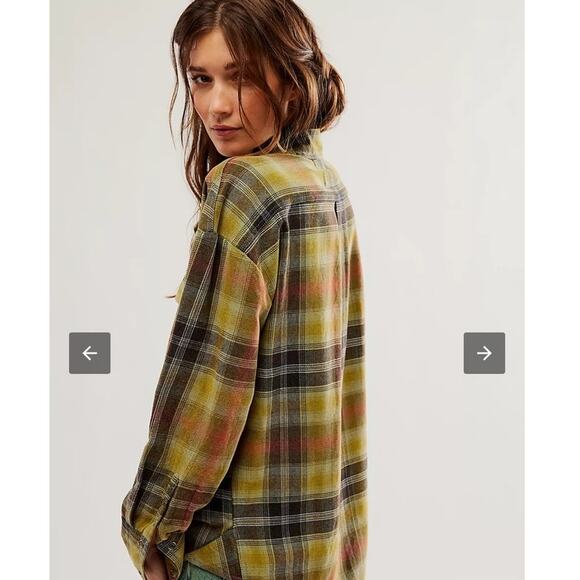 Free People Izzy Olive Combo Shirt/Shacket XS/SM/MD NWT - Picture 3 of 11